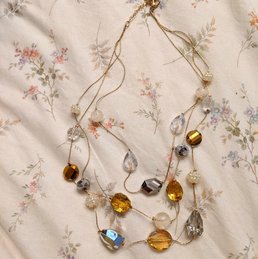 Vibrant layered beaded necklace